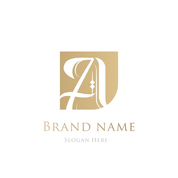 Een gouden luxe elegant logo