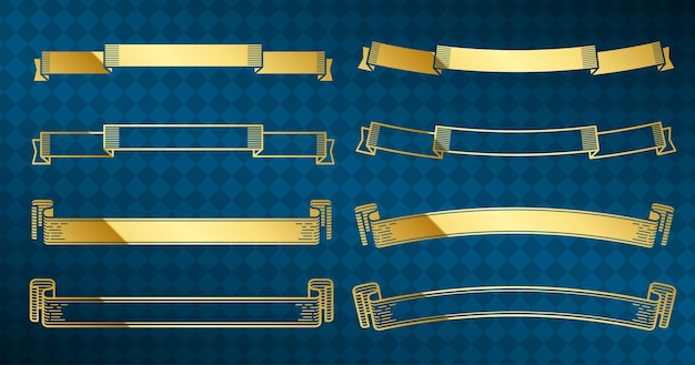 Een gouden ontwerpset met horizontale labels