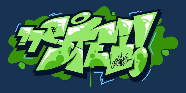 Een graffiti-tag met de tekst 'graffiti' erop