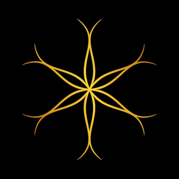 Een grafisch ontwerp van een ster met een spiraalvormig ontwerp aan de onderkant.