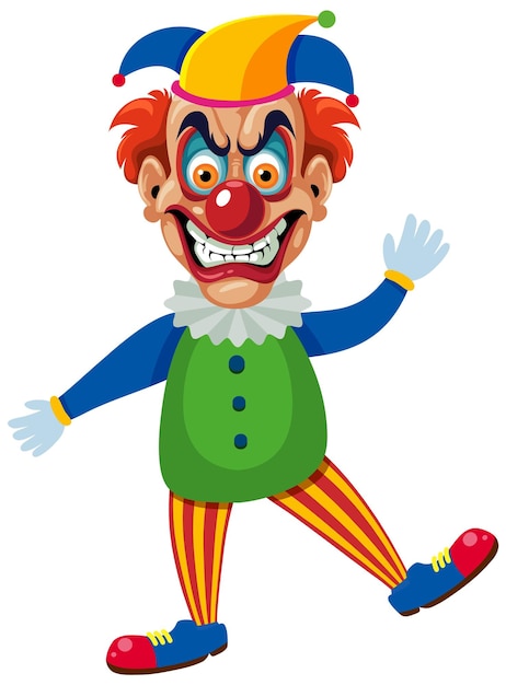 Een griezelig clown stripfiguur