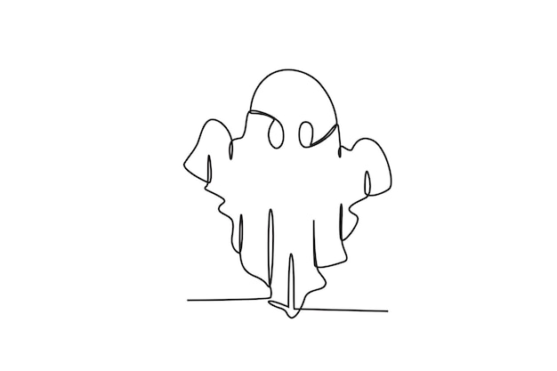 Een griezelige spookillustratie Spook online tekening