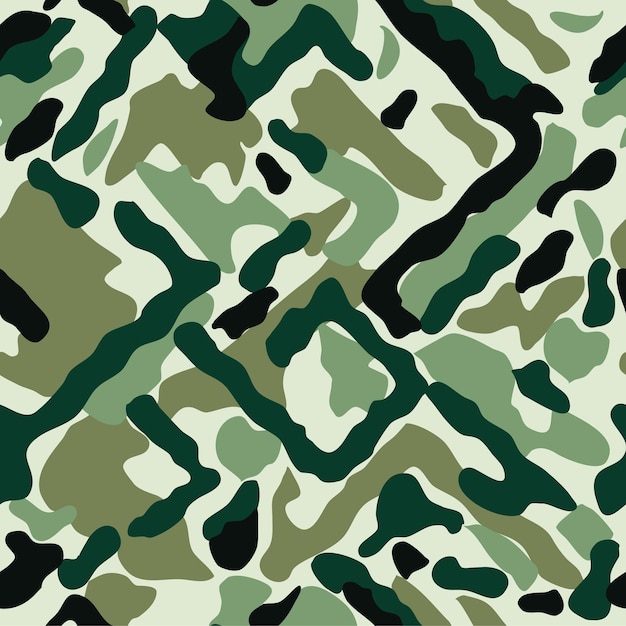 Een groen camouflagepatroon met naadloos patroon van zwarte lijnen
