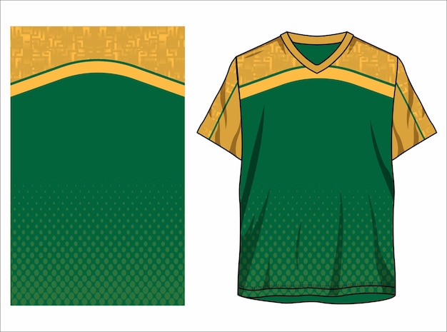 Vector een groen en geel shirt met een goud en groen ontwerp