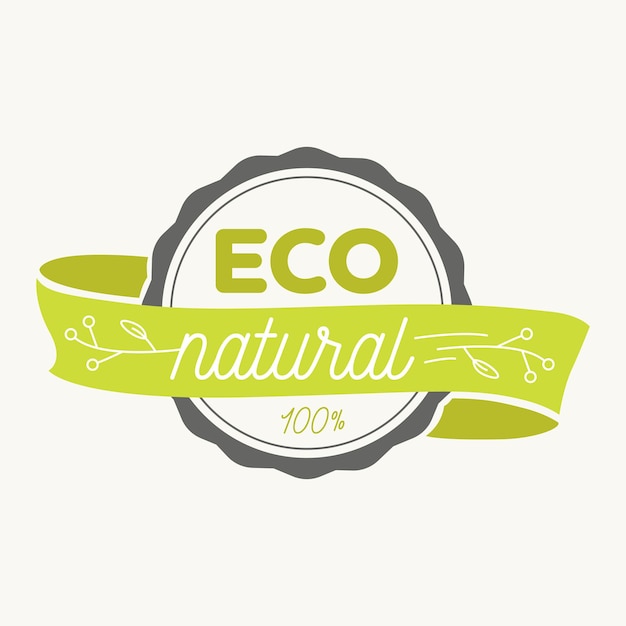 Vector een groen en grijs logo dat 'eco natural' zegt.