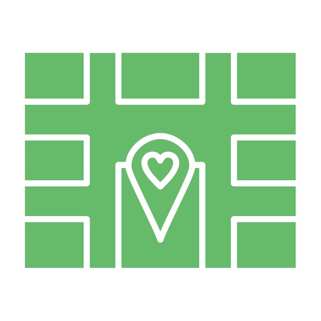 Vector een groen en wit logo met een hart in het midden
