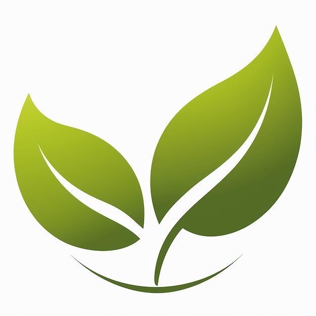 een groen en wit logo van een plant met groene bladeren