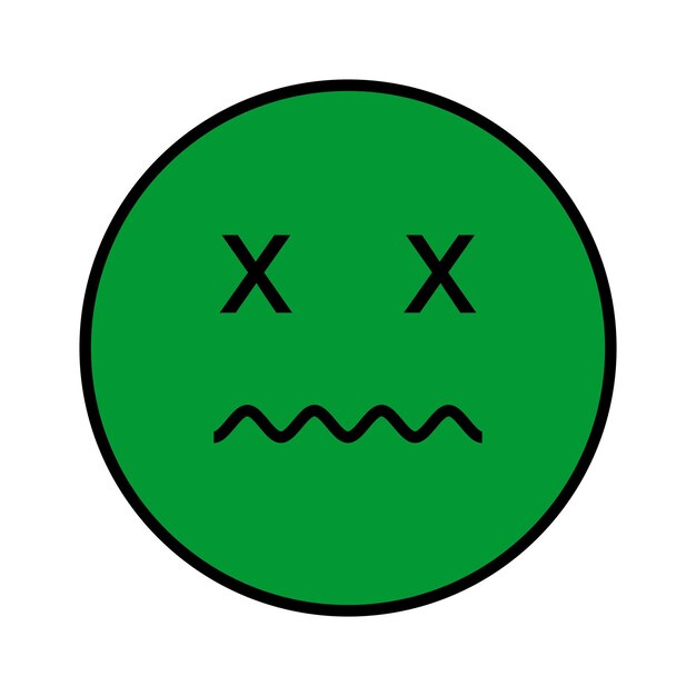 Vector een groene cirkel met een gezicht erop