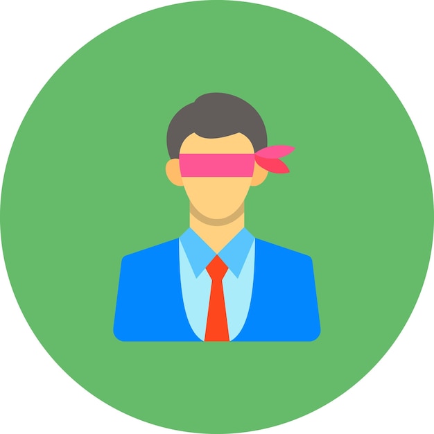 Vector een groene cirkel met een man die een rode stropdas draagt met een roze lint om zijn nek