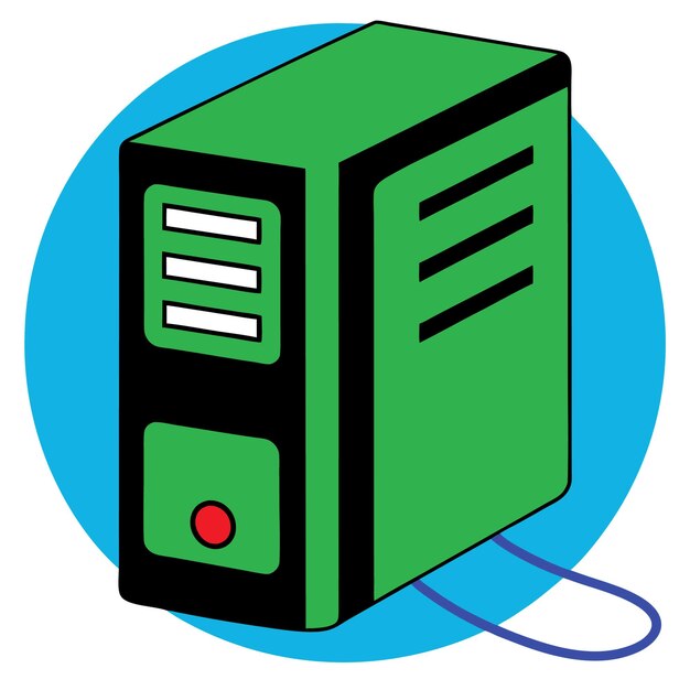 een groene en zwarte computerbox met een blauw en groen ontwerp aan de onderkant