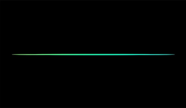 Vector een groene lijn bevindt zich in het midden van een zwarte achtergrond.