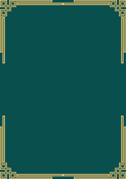 een groene omslag met gouden rand op een groene achtergrond