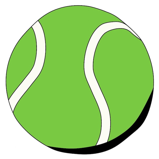 Vector een groene tennisbal met witte lijnen erop