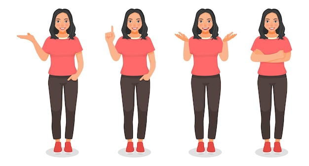 Een groep jonge vrouwen die verschillende gebaren en handtekeningen vertonen