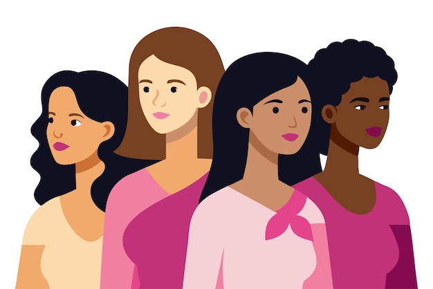 Een groep vrouwen van verschillende etnische achtergronden