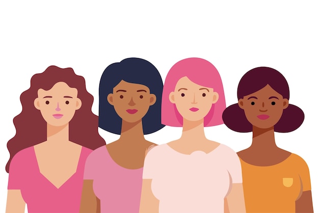 Een groep vrouwen van verschillende etnische achtergronden