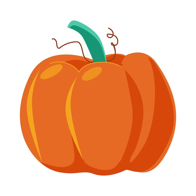 Een grote rijpe oranje pompoen thanksgiving halloween groenten cartoon afbeelding