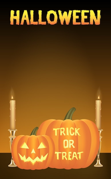 Een halloween pompoenen vector kaart