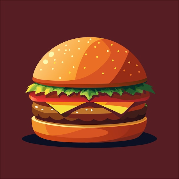 een hamburger met een hamburger bovenop en de woorden burger bovenop