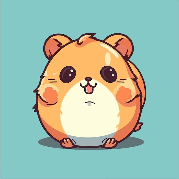 Vector een hamster met een droevige uitdrukking op zijn gezicht.