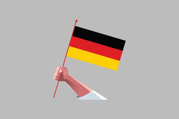 Een hand die een Duitse vlag vasthoudt Duitse vlag vectorgrafiek Nationale Duitse vlag