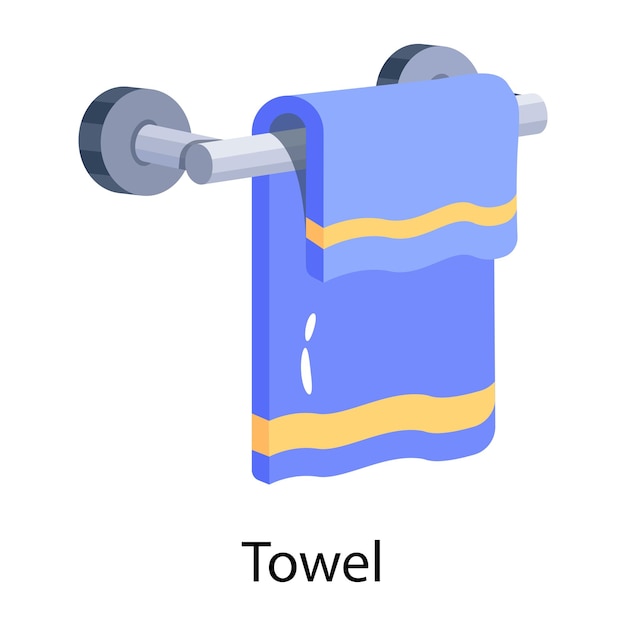 Vector een handdoek is gelabeld met het woord handdoek erop.