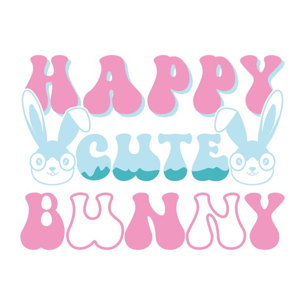 Een happy bunny-logo met de titel 'happy cute bunny'