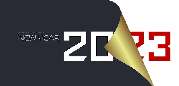 Een Happy Near Year-viering die een nieuw Occasion-bannerontwerp opent en u een gelukkig nieuwjaar 2023 wenst