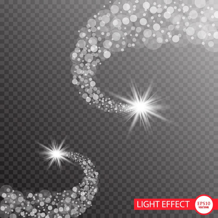 Een heldere komeet met. Vallende ster. Glow lichteffect.