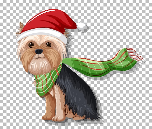 Vector een hond met kerstmuts