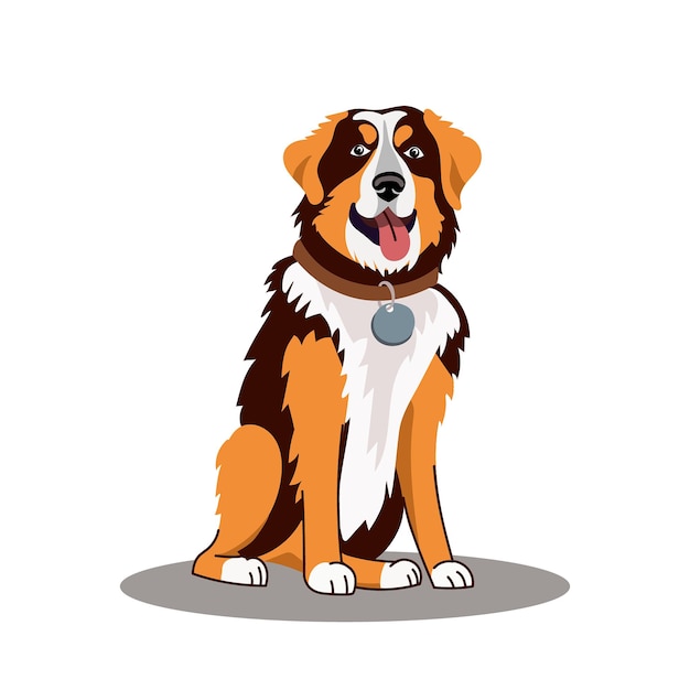 Een hond van het ras Sennenhund Vector illustratie op een witte achtergrond