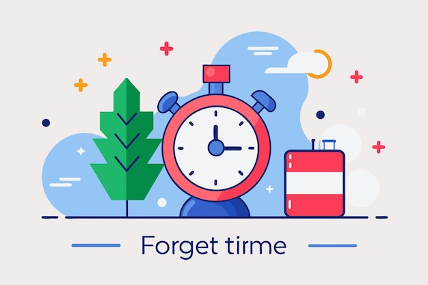 Een horloge en koffers worden naast elkaar geplaatst in een eenvoudige en minimalistische reisopstelling.