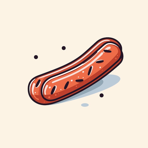 Vector een hotdog met een broodje ertussen