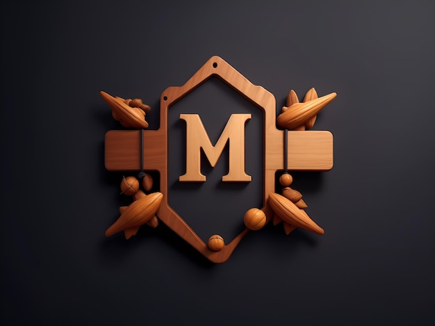 Vector een houten letter m is op een houten frame