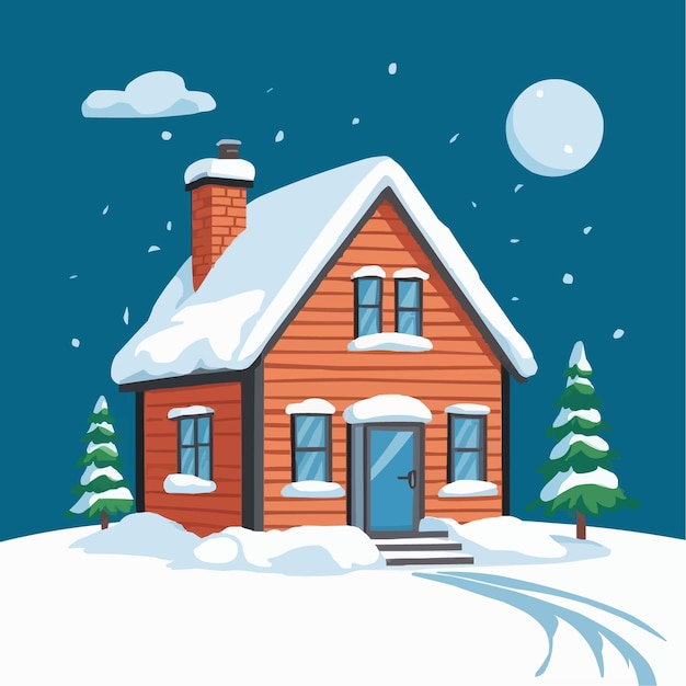 een huis met een met sneeuw bedekt dak en een huis met un sneeuw gedekt dak