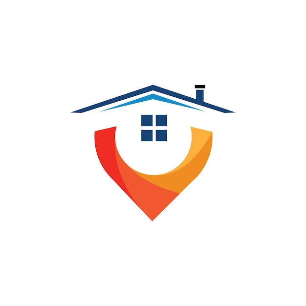 Een huislocatie-logo huislocatie pin huislogo