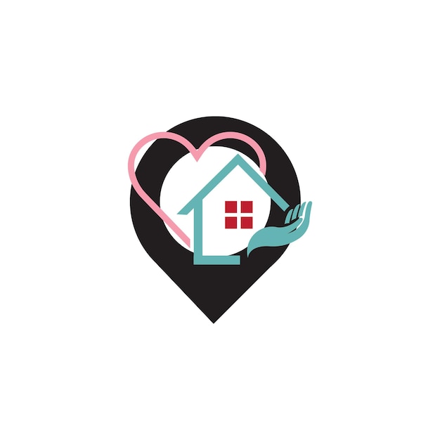 Een huislocatie-logo huislocatie pin huislogo