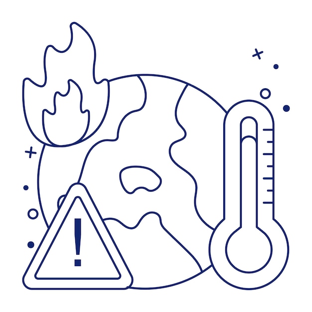 Vector een iconisch ontwerp van de opwarming van de aarde