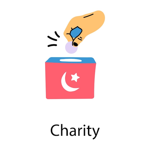 Een icoon van liefdadigheid plat gekleurd ontwerp