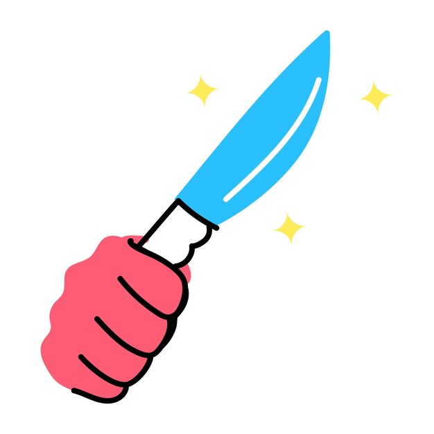 Een icoon van mes doodle design