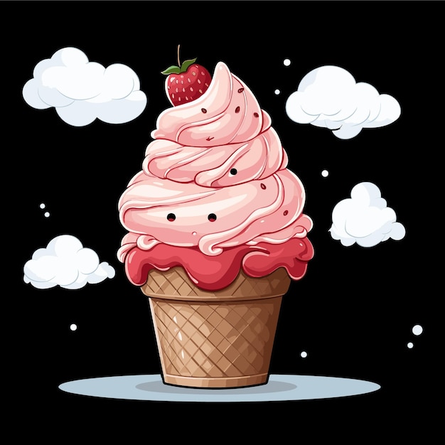 een ijsje cartoon pictogram illustratie zoet voedsel pictogram concept geïsoleerd