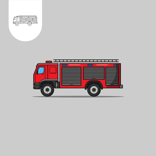 Een illustratie van brandweerwagen Brandweerwagen cartoon vector pictogram illustratie