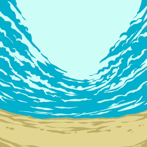 Vector een illustratie van de blauwe lucht met een mooie wolkenachtergrond