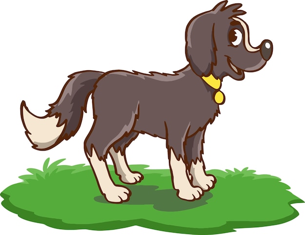 Een illustratie van een cartoon herdershond. Vector cartoon stijl illustratie van landbouwhuisdieren - dog