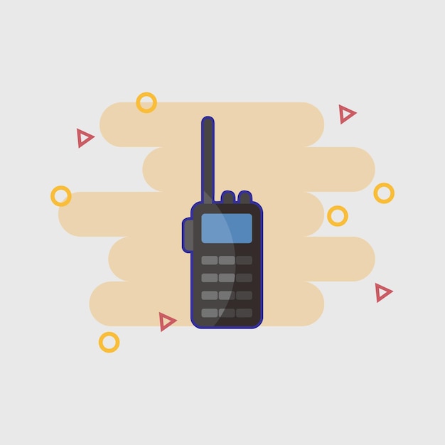 Een illustratie van een telefoon met een blauwe antenne.