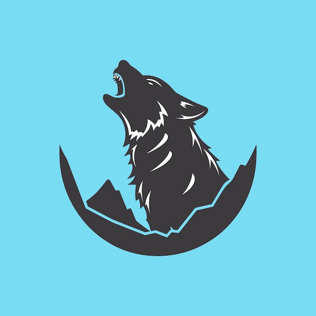 Een illustratie van een Wolf Howling Silhouette