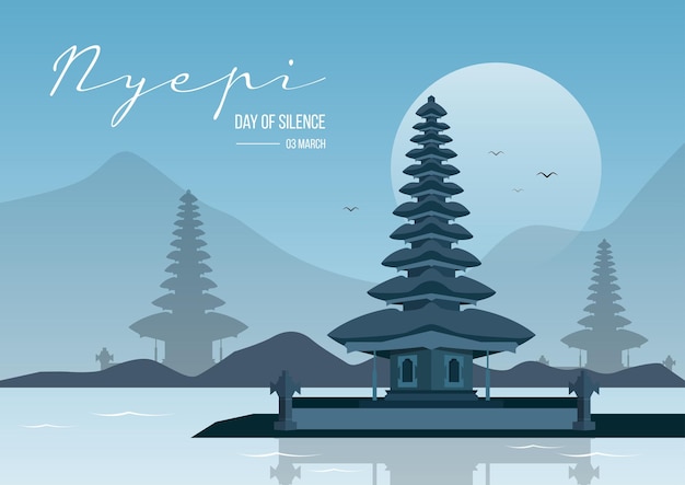 Vector een illustratie van nyepi caka dag van stilte