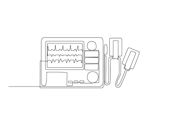 een illustratie van voertuigen voor medische apparatuur. eenvoudig lijnconcept voor één lijntekening van het ziekenhuis.