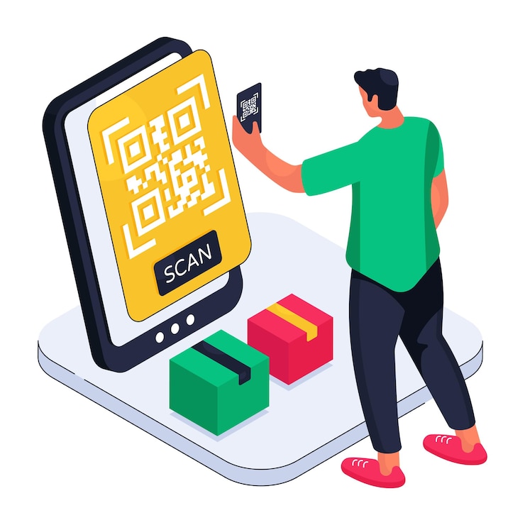 Vector een illustratieontwerp van het volgen van streepjescodes
