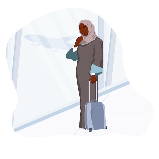 Een islamitische zakenvrouw op de luchthaven?